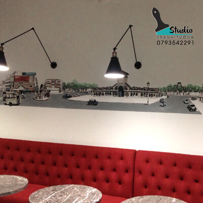 vẽ tranh tường quán cà phê chuyên nghiệp - studiotranhtuong.com