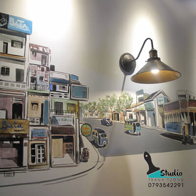 vẽ tranh tường quán cà phê chuyên nghiệp - studiotranhtuong.com