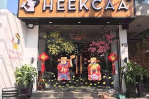 Vẽ tranh kính trang trí tết hoa đào hoa mai trà sữa Heekca
